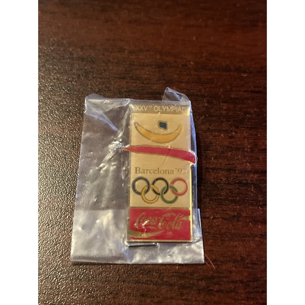 Vintage 1992 Coca-Cola Coke Barcelona Olympics XXV Olympiad Lapel Hat Pin